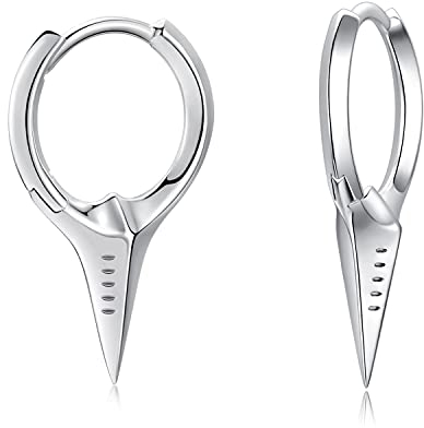 Schwert Ohrringe 925 Sterling Silber Creolen Hoop Ohrringe Männer Spike Dangle Drop Ohrringe Hypoallergen Punk kreuz Huggie Hoop Ohrringe für Frauen