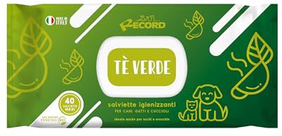 Record Wet Sanitising Wipes for Dogs and Cats. Dog Wipes Cat Wipes. Pack of 40 Pieces. Pet Wipes for Hair, Snout Paws and Eyes. Skin and PH Respects. Aroma The Green