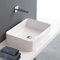 Yellowshop - Lavabo da appoggio rettangolare in ceramica cm L60xP35xH11 TESIS2 Bianco arredo bagno