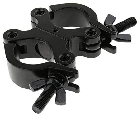 LOVIVER Abrazaderas de luz para DJ Abrazadera giratoria doble para tubería de 1,25-1,38 pulgadas de diámetro Montaje rápido y fácil para accesorios de, negro