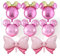 Lot de 6 ballons d'anniversaire en forme de tête de souris avec nœud rose en feuille d'aluminium pour fête prénatale, mariage, décorations de fête d'anniversaire pour enfants