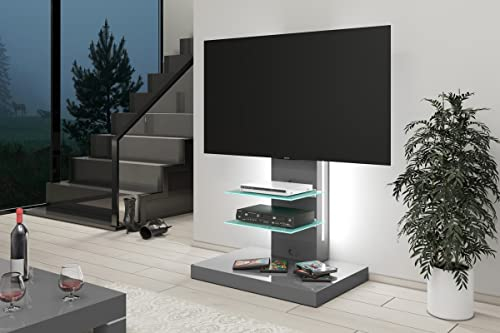 Design TV Schrank H-444 Grau Hochglanz TV Rack TV Möbel Fernsehtisch TV Ständer