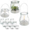 Relaxdays Windlicht Glas, 12er Set, Teelichthalter mit silbernem Henkel, 3 versch. Größen, Kerzenglas, rund, transparent