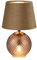 Reality Leuchten Tischleuchte Jonna R51242013, Sockel Glas amberfarbig, Schirm Samt Braun/goldfarbig, exkl. 2x E14