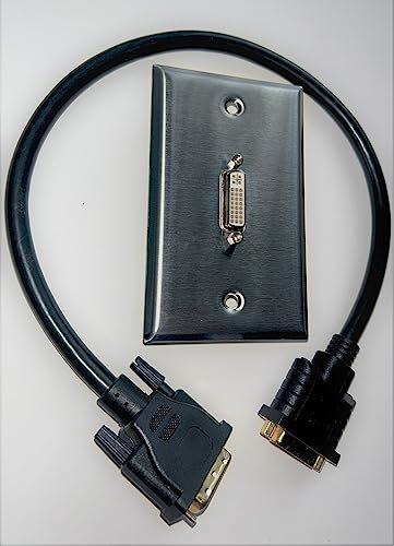 DVI Wall Plate Kit with Coupler and 1.5 Foot Extension Cable DVI-D