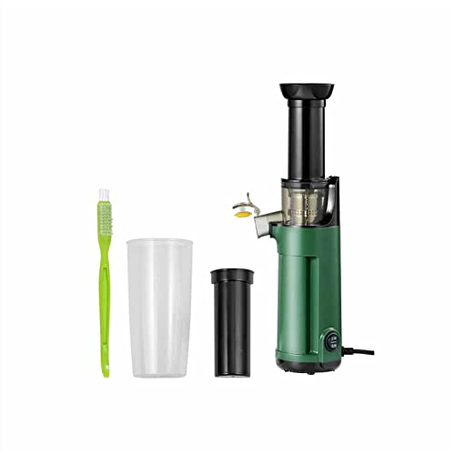 Centrifugeuse, Presse-Agrumes Lente à mastiquer compacte Facile à Nettoyer Presse-Agrumes à Froid avec Brosse, Tasse, pour céleri Gingembre Ananas Fruits et légumes (Couleur : Vert) (