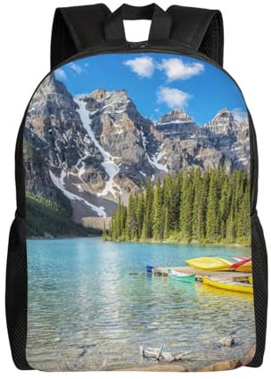 AdaNti Banff National Park Reise-Rucksack, wasserdicht, leicht, Tagesrucksack, lässige Schultertasche für Arbeit, Reisen, Outdoor, Schwarz , One size