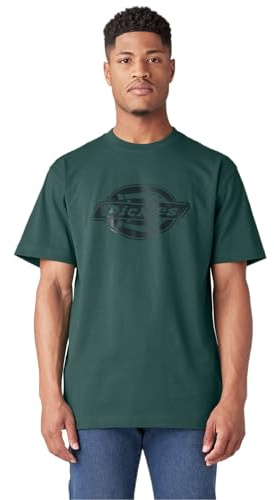 Dickies Men's Short Sleeve Heavyweight Logo T-Shirt, Green, Medium