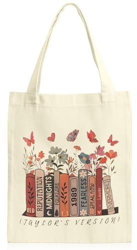 TOPJOWGA Stoffbeutel, Stofftasche, Baumwolltasche Bedruckt, Inspirierte Tragetasche Damen, Baumwolltasche, Einkaufstasche Geschenke Wiederverwendbar, 40x35cm, Einkaufsbeutel (B)