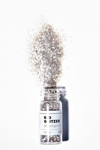 Birkenspanner Bio-Glitzer | Biologisch Abbaubar | Plastikfrei | Einfach auftragen | Lange glänzen | Made in Germany | 5g Mixed | Moonlight Dust