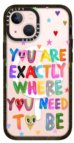 CASETiFY Impact iPhone 13 Mini Case [4X Military Grade Drop Tested / 8.2ft Drop Protection/Compatible with Magsafe] - You are exactly - Glossy Black