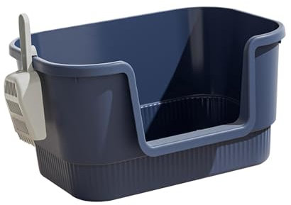 Baoblaze Lettiera Aperta per Gatti, Toilette per Gatti, Extra Large, con Lati Alti, lettiera per Gatti, Toilette per Gatti, sabbiera per Tutti i Tipi di, Blu