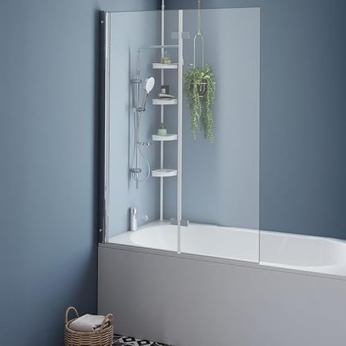 IDMarket - Pare Baignoire 2 Volets 100x140 cm avec profilé en Aluminium argenté
