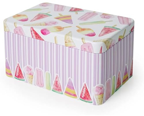 Aoneky Zinn Retro Aufbewahrungsbox mit Schloss, 16.7x10.4x9.5cm - Metalldose für Medikamente Postkarten Ordner