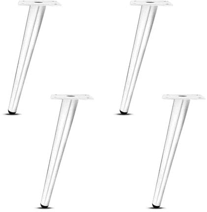 4 to 40 Inch White Gold Furniture Legs, Cold Rolled Steel Legs for Furniture Set of 4, Modern Bevel Furniture Leg for Dining Table, Sofa, Coffee Table, Tv Cabinet(White,72cm/28in)