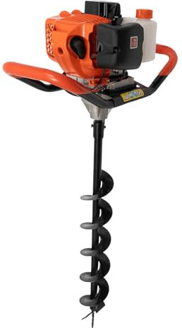 Tarière à essence, 1E44F-5 2,3 CV 52 cm³, poteau de clôture, pelleteuse, réservoir de carburant, capacité de batterie, tarière sans fin 58 x 24 x 32 cm