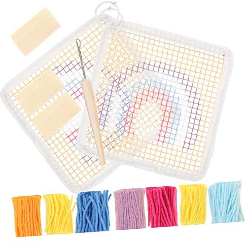 KONTONTY Stickuntersetzer Knüpfhaken-zubehör Untersetzer-bastelset Handgefertigte Untersetzer DIY-untersetzer-Material Stickmaterial Für Bahnen