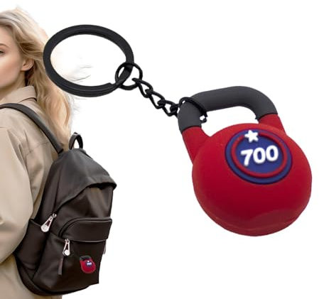 Kettlebell-Schlüsselanhänger, Kettlebell-Schlüsselanhänger,Gewichtheben-Sport-Schlüsselanhänger - Rucksack-Charm-Anhänger, kreativer Anhänger, PVC-Simulations-Schlüsselanhänger für Männer und