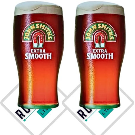 Roxley | John Smiths X2 Beer Lager Pint Glass Glasses | Man Cave | 20oz | Pub Club
