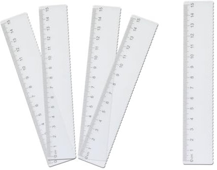5 Stück Plastik Lineal, Lineal 15 cm/5.9inch, Transparent Präzision Lineal, mit Metrische&Inch-Skala, Lineale, Geprägte Zentimeter Einteilung, für Schule, Büro, Haushalt, Transparentes Messlineal