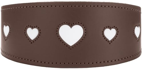 Windhundhalsband Love Farbe braun/schwarz, Größe 47