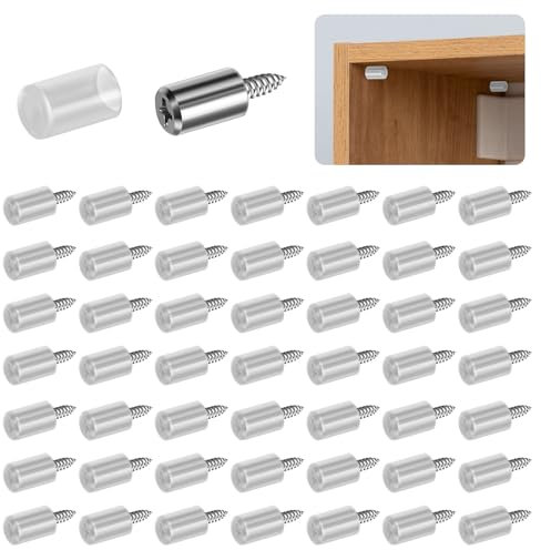 Vasmeiy 50 Pezzi Reggimensola Legno Staffe Per Mensole Con Manicotto In Gomma Perni Di Supporti per Mensole, Supporti Per Scaffali, Per Librerie, Armadietti,Armadietto Del Vino, Mobile per Scarpe