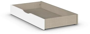 Rauch Möbel Mare, Rollbettkasten, Rollschubkasten, Bettschubkasten mit Rollen, für Familienbett, zusätzlicher Stauraum, Farbe Weiß, 59x16x108cm