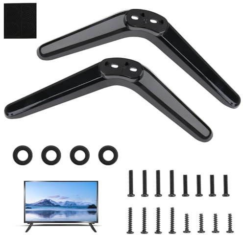 Pied TV Universel pour TCL Support TV avec Jeu Vis et Patins Antidérapants ABS Pied de Tele Compatible avec la Plupart des Téléviseurs de 20 à 65 Pouces Espacement des Trous de Montage de 17 à 20 mm