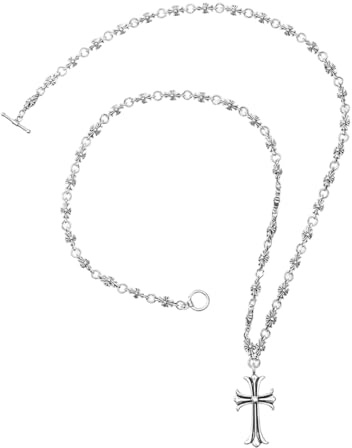 TEOZBLU Kreuzanhänger mit Halskette Kreuz Anhänger Halskette Einfache Religiöses Gebet Anhänger als Glaubenssymbol, Geschenkidee, Gothic, für Herren & Damen