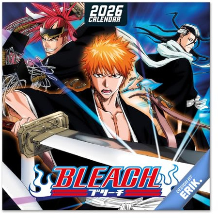 Grupo Erik Kalender 2026 Wandkalender Bleach Kalender Familienplaner - Jahresplaner Monatskalender 2026 30 x 30 cm Planer Jahreskalender 25 für 12 Monate - Offizieller Anime Manga Fanartikel
