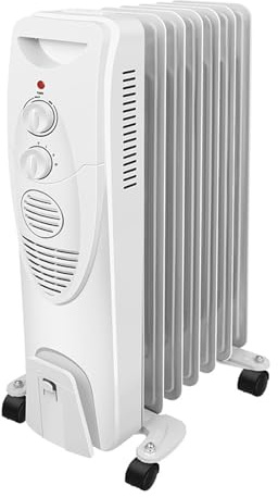 TRDEWR Portable Heater Electric Warmer Electric Radiator Oil Filled Radiator Heater Space Heater With Wheels Electric Heater Fast Warm Air Delivery(1500W)