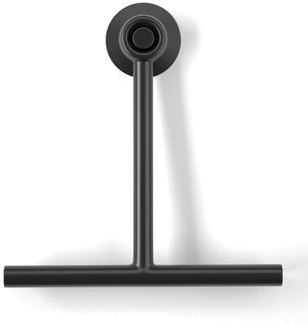 LEBKFT Silicone Shower Squeegee for Shower Doors, Bathroom Accessory with Hook Streak-Free 25cm Glass Screen & Window Cleaner Multi-Purpose Bathroom Squeegee for Easy Hanging & Storage (Black)