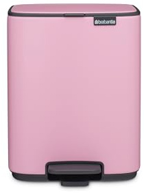 Brabantia Bo Pedal Bin 7L (Lilac Pink), Soft Closing Waste Bin with Light Pedal Operation, Easy to Clean Removable Plastic Inner Bucket with Free PerfectFit Rubbish Bags Included