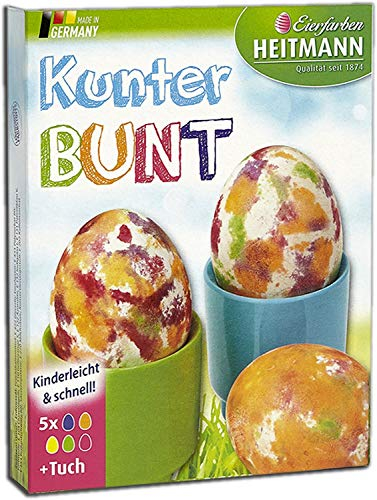 Ostereier Farben KUNTERBUNT (5 Farben mit Vliestuch) KINDERLEICHT + SCHNELL
