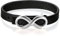 JewelryWe Schmuck Herren Damen Lederarmband, Lieben Infinity Unendlichkeit Zeichen verstellbar Armband Armreif, Leder Echtleder Edelstahl, Silber Schwarz