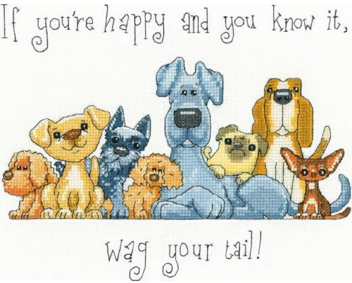Heritage Crafts Peter Underhill Cross Stitch Kit - Wag Your Tail (Aida)