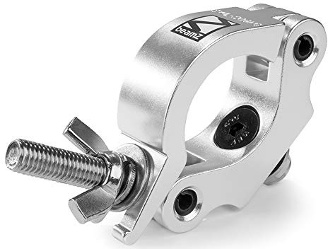 BeamZ BC50-200 Heavy-Duty Aluminium Half Coupler Clamp - 200kg Capacity, Slimline Design for Theatrical Lighting, Fits 48-51mm Truss Tubes, Lighting Clamp, Half Coupler Clamp, Stage Lighting Clamps