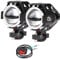 POCKETMAN 2x Motorrad Scheinwerfer mit Angel Eyes Lichter U7 DRL Nebelscheinwerfer für Autos Fahrrad Boot ATV Scheinwerfer vorne High/Dim/Strobe 3 Modi 3500K blaue Farbe enthalten Schalter