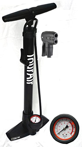 Hochdruck Fahrrad Standpumpe CBK-MS Alu Tour-AIR mit Manometer Dualpumpenkopf (beto tek) für alle Ventile