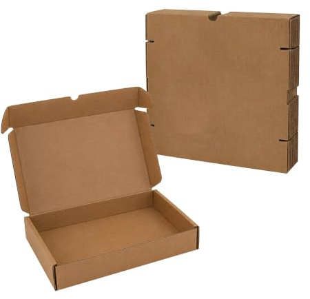 iDEALS UK PACKAGING LTD Gift box Cardboard Folding Lid Postal Boxes for generic use, gift boxes for presents 236 x 196 x 47mm (9.3'' x 7.7'' x 1.9'') Small Parcel - Pack of 10 (Brown)
