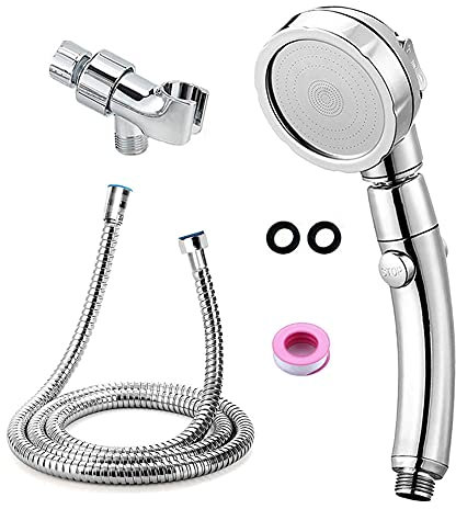 Juego de alcachofa de ducha de mano para baño, alcachofa de ducha de mano con manguera de acero inoxidable de 59 pulgadas y soporte ajustable, ahorro de agua de alta presión, resistente a altas