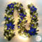 Queta Ghirlanda Natalizia, Ghirlanda di Abete Decorazione Natalizia con Fiori Bellissime lampade Decorazione Natalizia per Scale, pareti, Porte 2.7m (Blu)