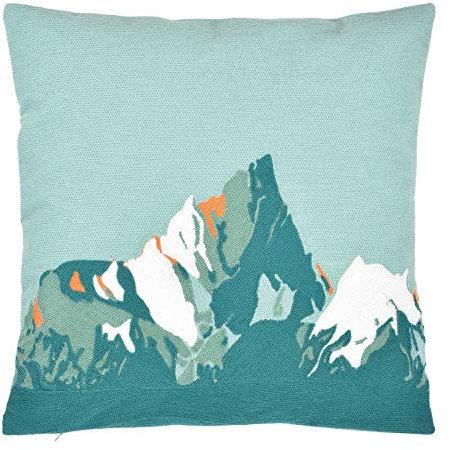 PAD - Mountain - Kissen, Zierkissen, Kissenhülle - Baumwolle - Aqua Blau - 50 x 50 cm - Lieferung erfolgt OHNE Füllung!