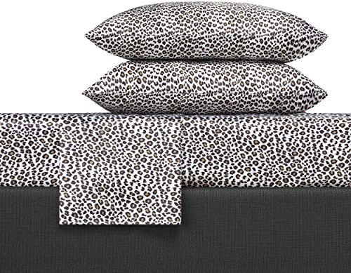 Betsey Johnson - King-Size-Bettlaken, luxuriöses Satin-Bettwäsche-Set, Glatte und seidige Heimdekoration (Leopard, Kingsize)