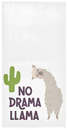 Mnsruu No Drama Lama Handtücher Weiches saugfähiges Badetuch für Bad, Hotel, Fitness und Spa (76x38cm)