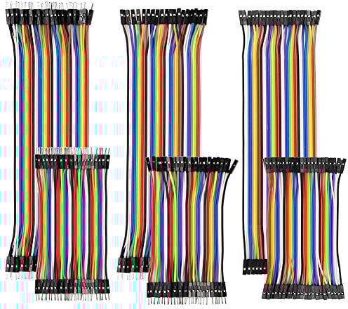 YXPCARS 240pcs Jumper Wires Kit 10cm and 20cm Male to Female, Male to Male, Female to Female Solderless Breadboard Multicolored Ribbon Cables for Arduino Project