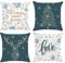 Bonhause 4er Set Kissenbezüge Winter 45 x 45 cm Blumen Blätter Graue Dekorative Kissenhülle Zierkissenbezüge für Sofa Schlafzimmer Wohnzimmer Zuhause Winter Dekoration