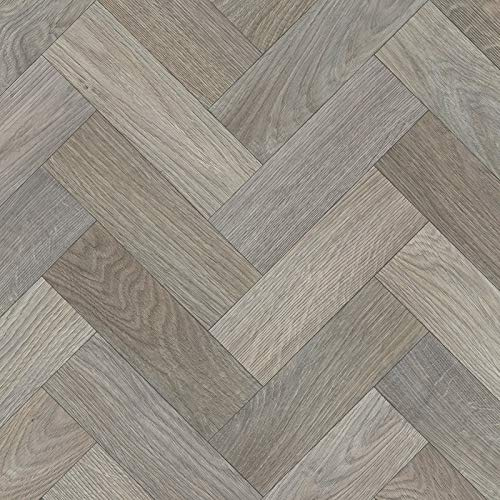 247Floors Parquet Style Magic Vinyl Flooring Realistic 2.8mm Slip Resistant Foam Backed Lino (Aged Wood Parquet, 3m x 4m / 9ft 10 x 13ft 1)