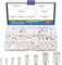Glarks 166Pcs 8 Sizes AWG 12 10 8 6 4 2 1 2/0 Wire Ferrules Kit Silver Plated Copper Crimp Connector Non Insulated Ferrules Pin Cord End Terminals Assortment Kit