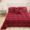 PETTI Artigiani Italiani - Steppdecke aus weichem und warmem Samt 350 g/m², für französisches Bett, doppelseitig, Steppdecke für französisches Bett: 220 x 260 cm, Bordeaux, 100% Made in Italy